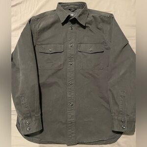 Banana Republic Black Jacket Twill Shirt Medium Men's Pockets Chore Overshirt